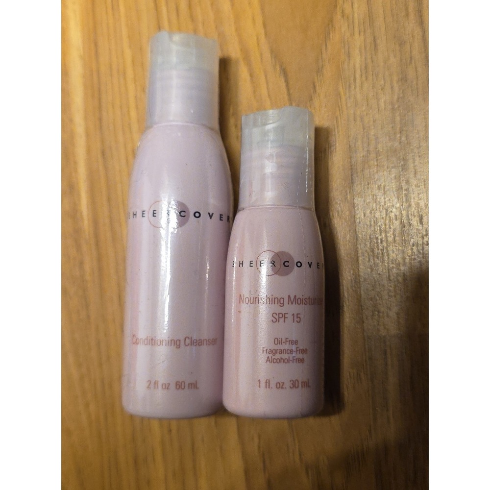 NEW Sheer Cover Purifying Cleanser 2oz & Nourishing SPF 15 Moisturize 1oz Sealed